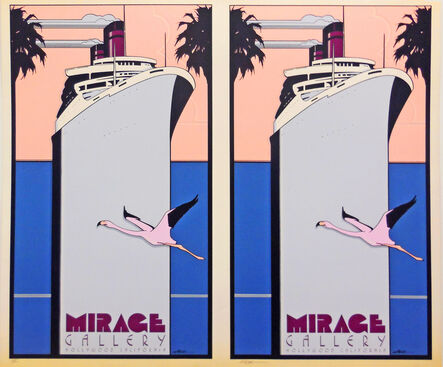 Patrick Nagel, ‘Mirage Gallery, Hollywood, CA. (Ship) - Rare Double Print Edition’, 1977
