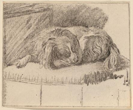 Cornelis Ploos van Amstel and Cornelis Brouwer after Frans van Mieris, ‘Lying Dog’, 1777