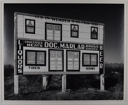 Ansel Adams, ‘Highway Sign near Wenden, Utah ’, 1942 printed later