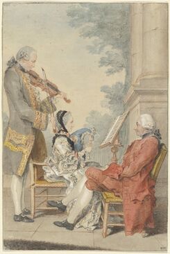 Louis Carrogis, called Carmontelle, ‘Monsieur and Madame Blizet with Monsieur Le Roy the Actor’, ca. 1765