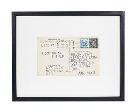 On Kawara, ‘I Got Up at 8.18 A.M., Jun 22 1977’, 1977