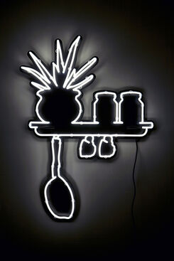 Daniel A. Bruce, ‘Shelf with Aloe Plant, Canning Jars, Frying Pan and Tea Cups’, 2011