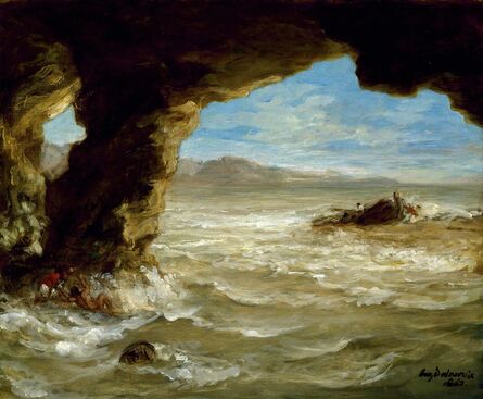 Eugène Delacroix, ‘Shipwreck off a Coast’, 1862