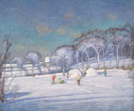 Theodore Wendel, ‘Snow Scene with Children Playing’, 19th -20th Century