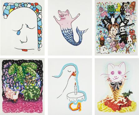 Urs Fischer, ‘Stonewaller; Cakesniffer; Pet Parade; Goodnight; Spaghetti Cat; and Pigmaid’, 2015