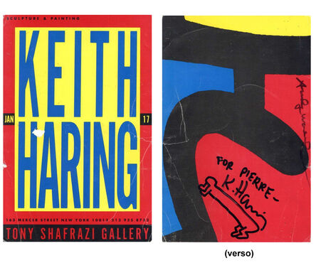 Keith Haring, ‘"Keith Haring & Andy Warhol" (BABY Sketch), 1987, RARE Signed by Both Exhibition Invitation, Shafrazi Gallery NYC, UNIQUE’, 1987