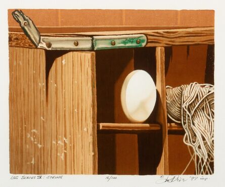 Joe Price, ‘Fan with Feathers, Egg Series IV: String, Egg Series VII: Scale, and Egg Series III: Barbed Wire (four works)’, 1984-90