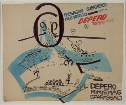 Fortunato Depero, ‘Paesaggio Guerresco Numerico’, 1915