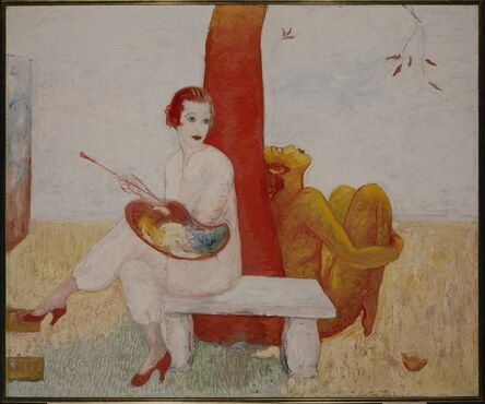 Florine Stettheimer, ‘Self-portrait with Palette (Painter and Faun)’, 1915