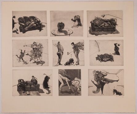 William Kentridge, ‘A Wildlife Catalogue II (nine "Domestic Scenes" plates on one sheet)’, 1980