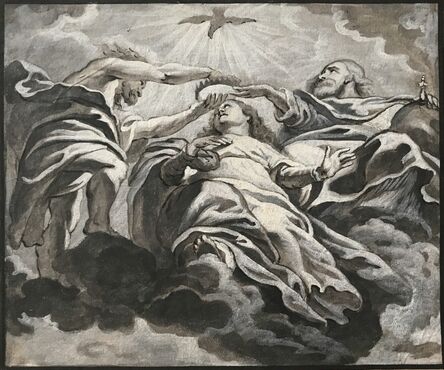 After Peter Paul Rubens, ‘Le couronnement de la Vierge, L’Ange et Le Bénédicité Détail de plafond de l’Église des Jésuites d’Anvers’, 1620-1680