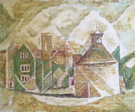 Marie Vorobieff Marevna, ‘A view of Athelhampton House with dovecote to the foreground’, 1955