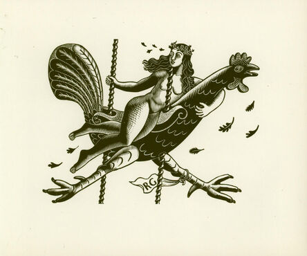 Eric Ravilious, ‘Tirzah on a cockerel, 1931’, 1931