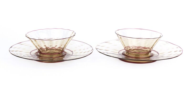 Cappellini, ‘Pair of cups with saucers’, Design/Decorative Art, Fumée glass, Bertolami Fine Arts