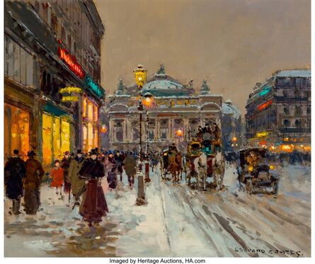 Edouard-Léon Cortès, ‘Avenue de l’Opéra, Snow’