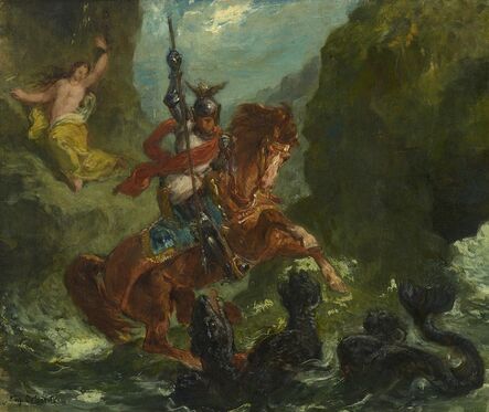 Eugène Delacroix, ‘Roger rescues Angelica’, 1856