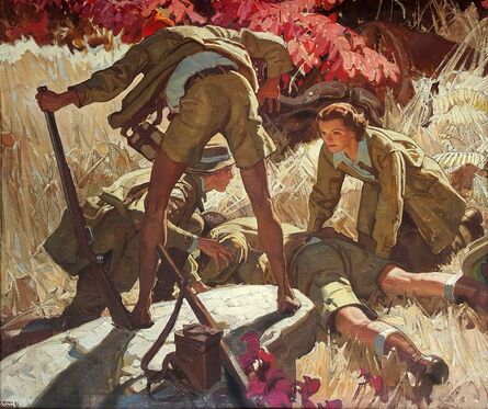 Dean Cornwell, ‘He Lay Face Down, The Short Happy Life of Francis Macomber, Ernest Hemingway’, 1936
