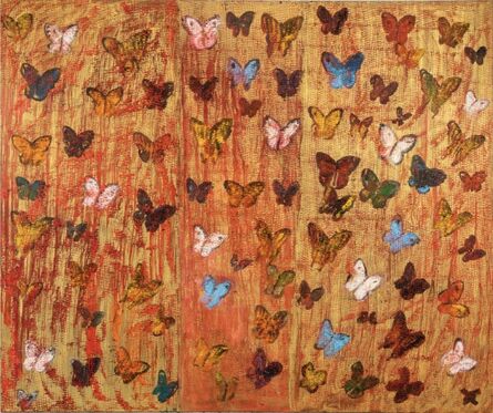 Hunt Slonem, ‘Red Butterflies Bayou Teche’, 2022