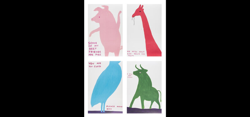David Shrigley, ‘Animals series (Set of 4)’, 2020, Print, POSTERS, 727Gallery