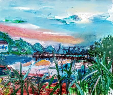 Norma de Saint Picman, ‘Water paintings summer 2019 - plein air in situ paintings, Strunjan, sunset, red soil’, 2019