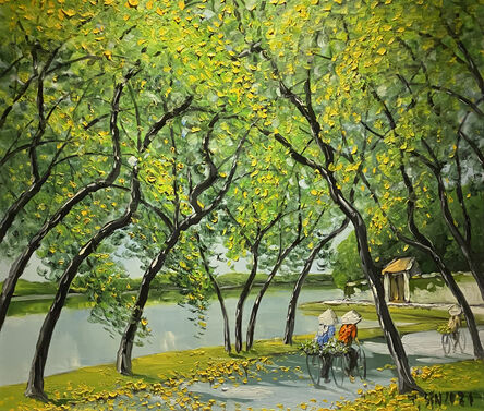 Le Thanh Son, ‘'Road Around the Lake' Impressionist Oil Painting’, 2021