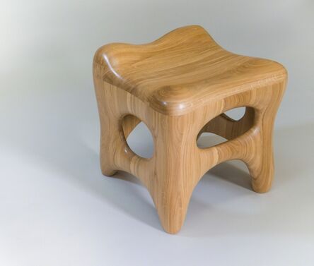 Jacques Jarrige, ‘Large Sculpted STOOL in oak "Osselet"’, 2016