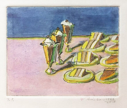 Wayne Thiebaud, ‘Three Rows of Dessert’, 1966/2014