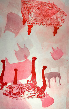 Myles Calvert, ‘Lackadaisical (red)’, 2019