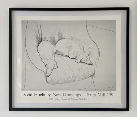 David Hockney, ‘Hand-Signed Black and White Dogs’, 1995