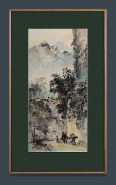 Ran In-Ting (LAN YINDING)蓝荫鼎, ‘Farmers on a Mountain Path 白云深处有仙家’, 1963