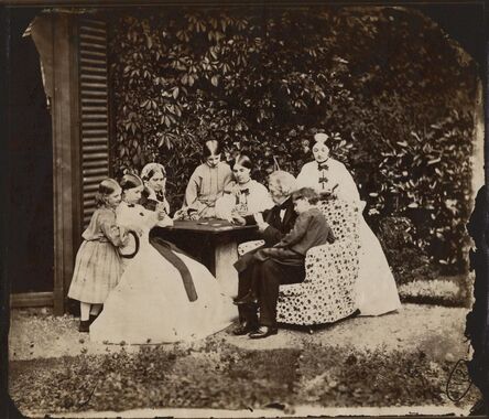Lewis Carroll, ‘Hassard Dodson Family Sitting Round a Table Playing Cards’, 1862