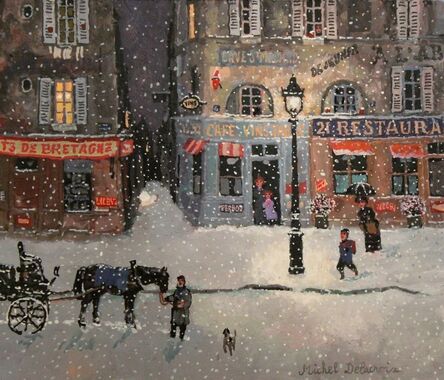Michel Delacroix, ‘Rue de Bretagne, soir de neige’