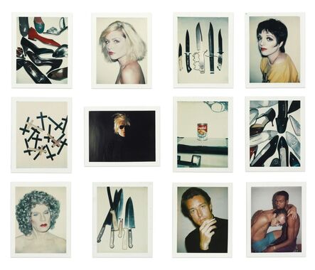 Andy Warhol, ‘i. Shoes; ii. Debbie Harry; iii. Knives; iv. Liza Minelli; v. Crosses; vi. Self-Portrait with Fright Wig; vii. Campbell's Wonton Soup; viii. Shoes; ix. Self-Portrait in Drag; x. Knives; xi. Halston; xii. Keith Haring and Juan Dubose [Twelve Works]’, 1977-1986