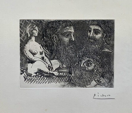 Pablo Picasso, ‘Marie-Thérèse en idole et trois grecs barbus’, 1934