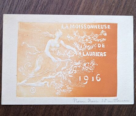 Pierre Roche, ‘La moissonneuse de lauriers (greeting card for 1916)’, 1915