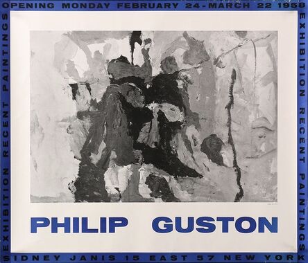 Philip Guston, ‘PHILIP GUSTON Sidney Janis Gallery Exhibition Announcement Poster, Never Folded, Super Rare’, 1958