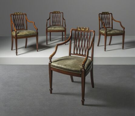 Halsey Ralph Ricardo, ‘A set of four open armchairs, designed for Sir Ernest Debenham’, circa 1905