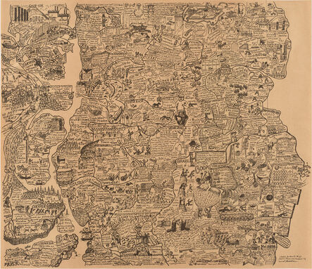 Öyvind Fahlström, ‘Sketch for World Map – Part 1 (Americas, Pacific)’, 1972
