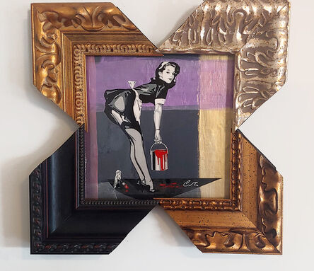 Ceravolo, ‘"French Maid Four Corners" Acrylic and Collage with resin 19x19"’, 2022