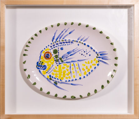 Pablo Picasso, ‘Pablo Picasso Authentic Signed Ceramic Plate Poisson Fond Blanc, A.R. 168’, 1952