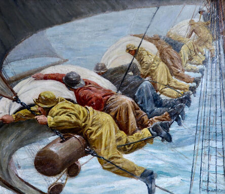Anton Otto Fischer, ‘Fishermen Battling Heavy Seas’, 20th Century