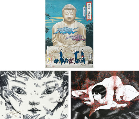 Tenmyouya Hisashi, ‘Nine Kamakura Samurai, Mimio Odyssey, Dancer in the dark (3 works)’