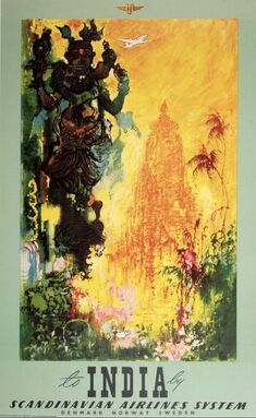 OTTO NIELSEN, ‘To India by Scandinavian Airlines System’, c.1950