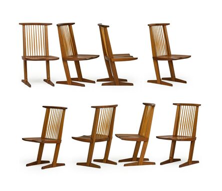 Mira Nakashima, ‘Set of eight Conoid chairs with single slab seats, New Hope, PA’, 2000