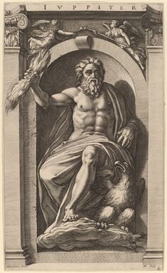 Hendrik Goltzius after Polidoro da Caravaggio, ‘Jupiter’, probably 1592