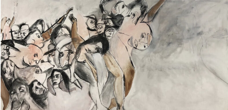 Lydia Janssen, ‘The Party’, 2020, Painting, Oil and charcoal on linen, REDSEA Gallery