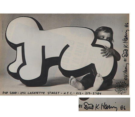 Keith Haring, ‘Keith Haring- SIGNED/Baby Drawing on Interview Magazine Page Pop Shop Advertisement Page Magazine ’, 1986