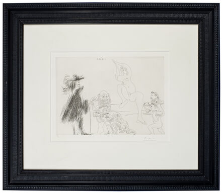 Pablo Picasso, ‘Quatre portefaix apportant a un gentilhomme, une jeune femme sur une litiere, (Serie 347)’, 1968