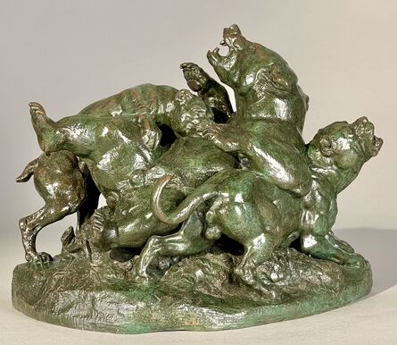 Antoine-Louis Barye, ‘Bear Downed by Hounds’, 1834-1838