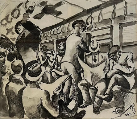 Daniel Ralph Celentano, ‘NYC Subway Mid 20th Century American Scene Social Realism WPA Modern 1930s’, ca. 1930s